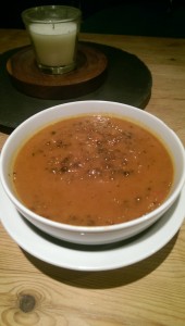 roasted tomato, red pepper and lentil soup