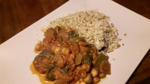 vegetable curry and cauliflower rice