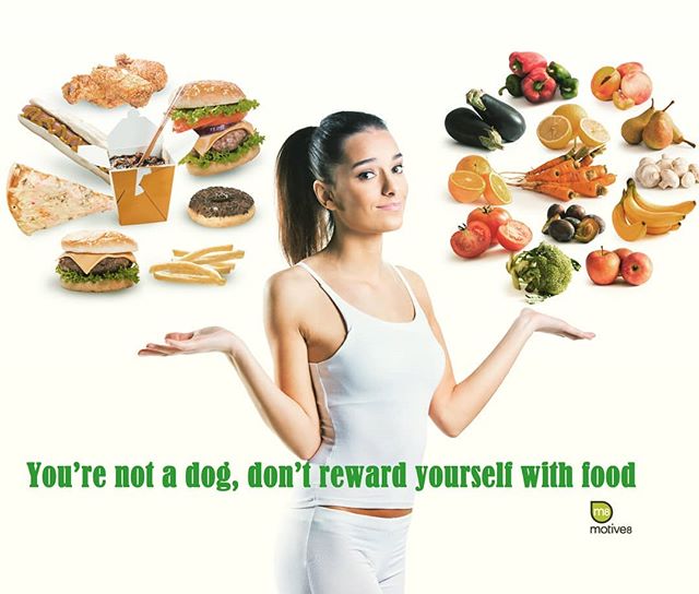 There are good choices and bad choices – which ones do you make? #goodfoodvsbadfood #foodasareward #choosewisely #foodchoices #foodchoicesmatter #notadog #motivationalmonday